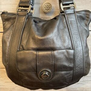 Michael Kors Gray Leather Shoulder Tote Bag